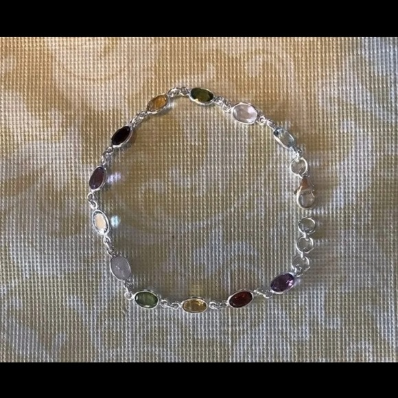 Bracelet Rainbow Semi Precious Gems 925 - Picture 2 of 6